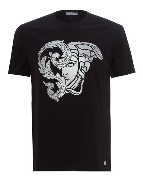 versace collection foil medusa t shirt black|Versace Medusa print t shirt.